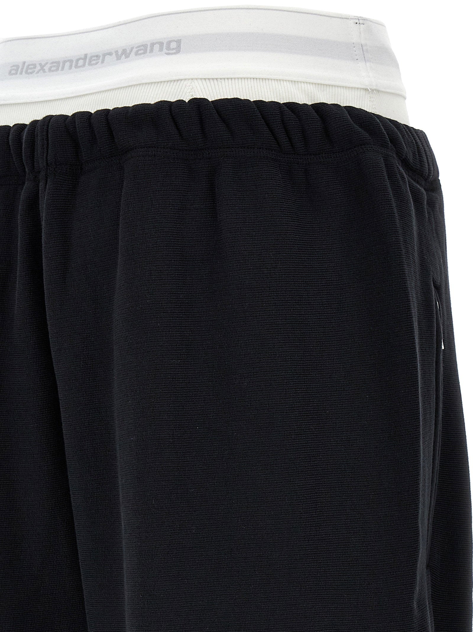 T By Alexander Wang Wide Leg W/ Logo Elastic Exposed Brief Joggers