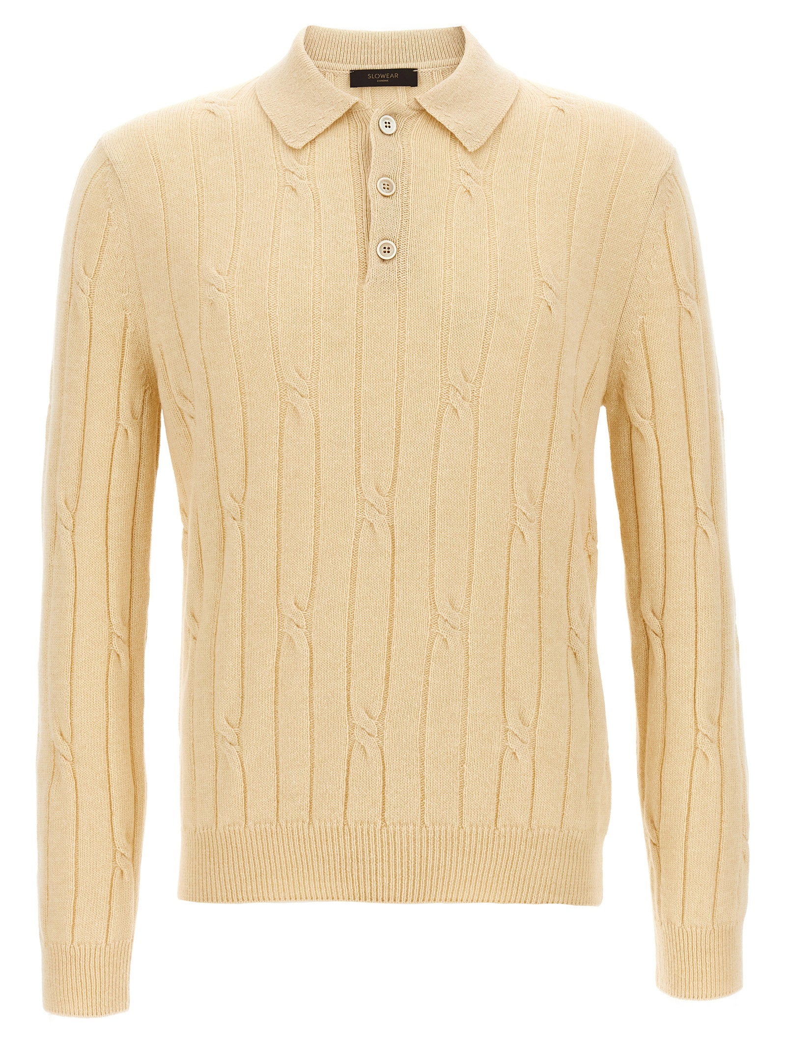 Zanone Braided Wool Polo Shirt