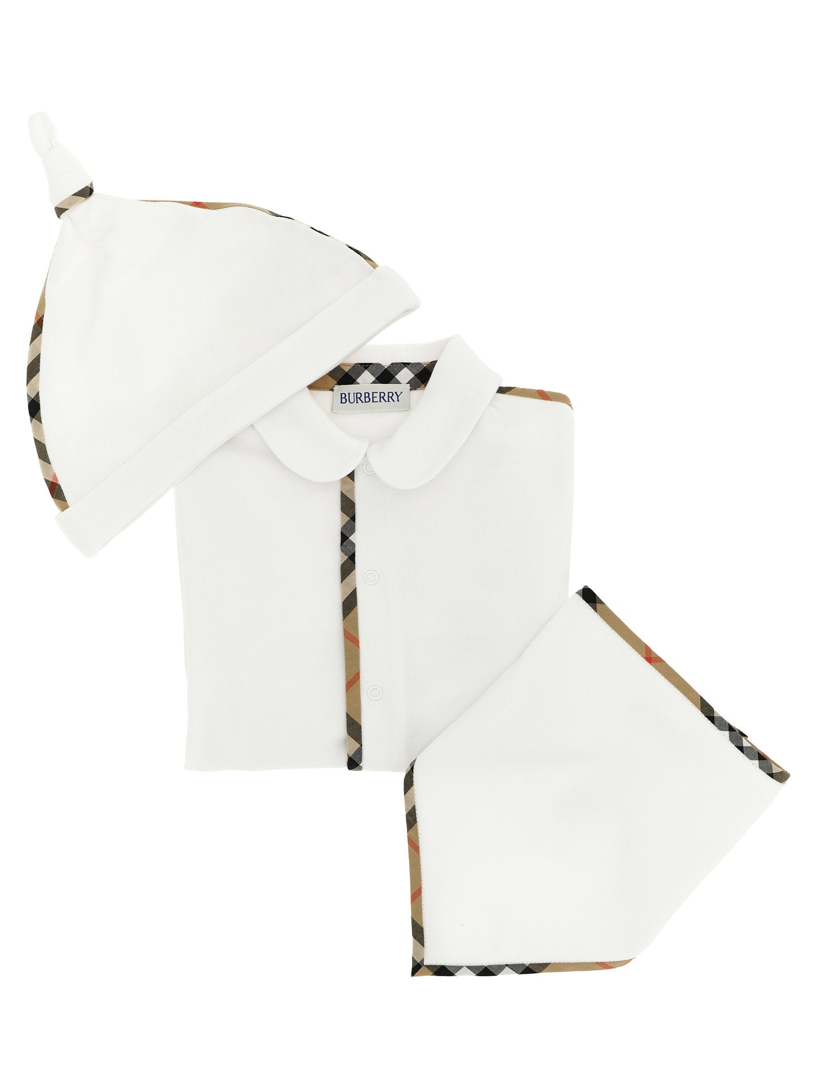 Burberry Baby Set Hamilton Jumpsuit + Cap + Bib