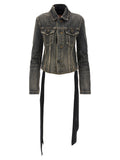 Balenciaga Lace Up Denim Jacket