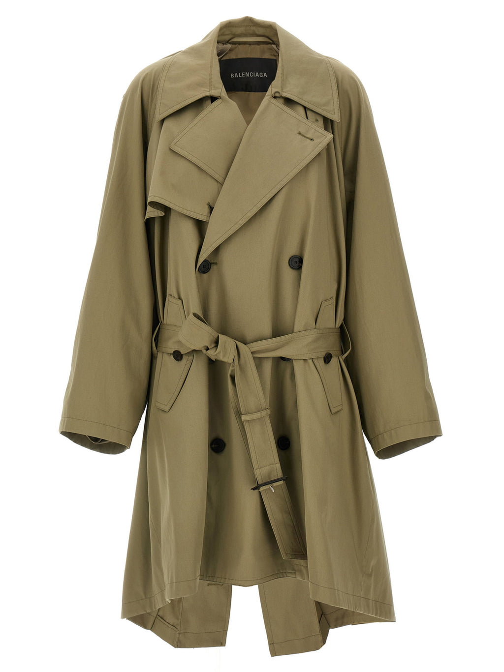 Balenciaga Draped Neck Trench Coat