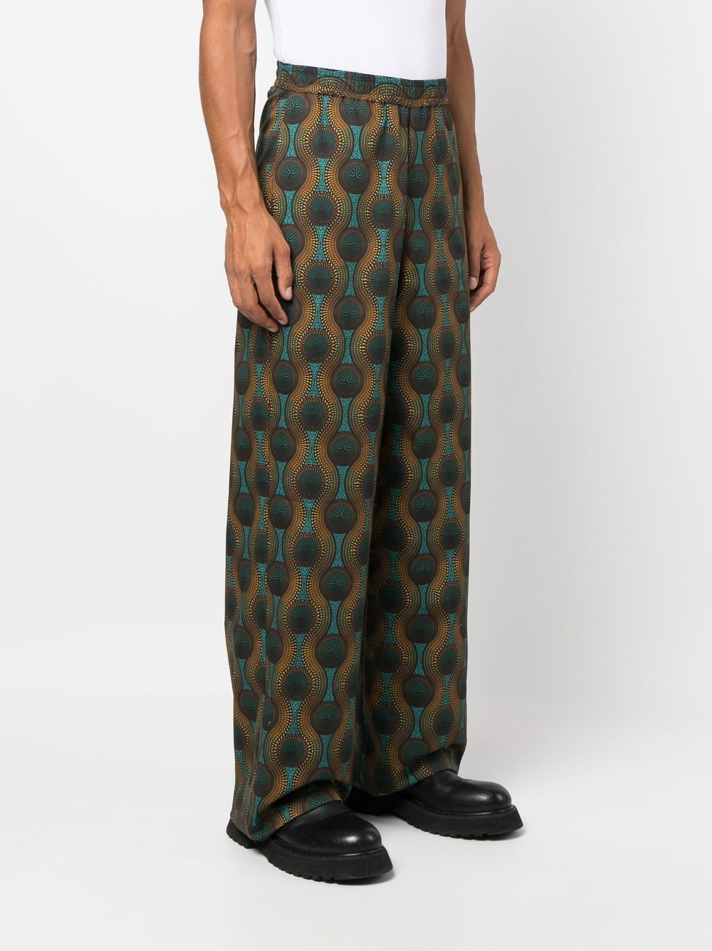 Ozwald Boateng Elastic waist printed cotton trousers