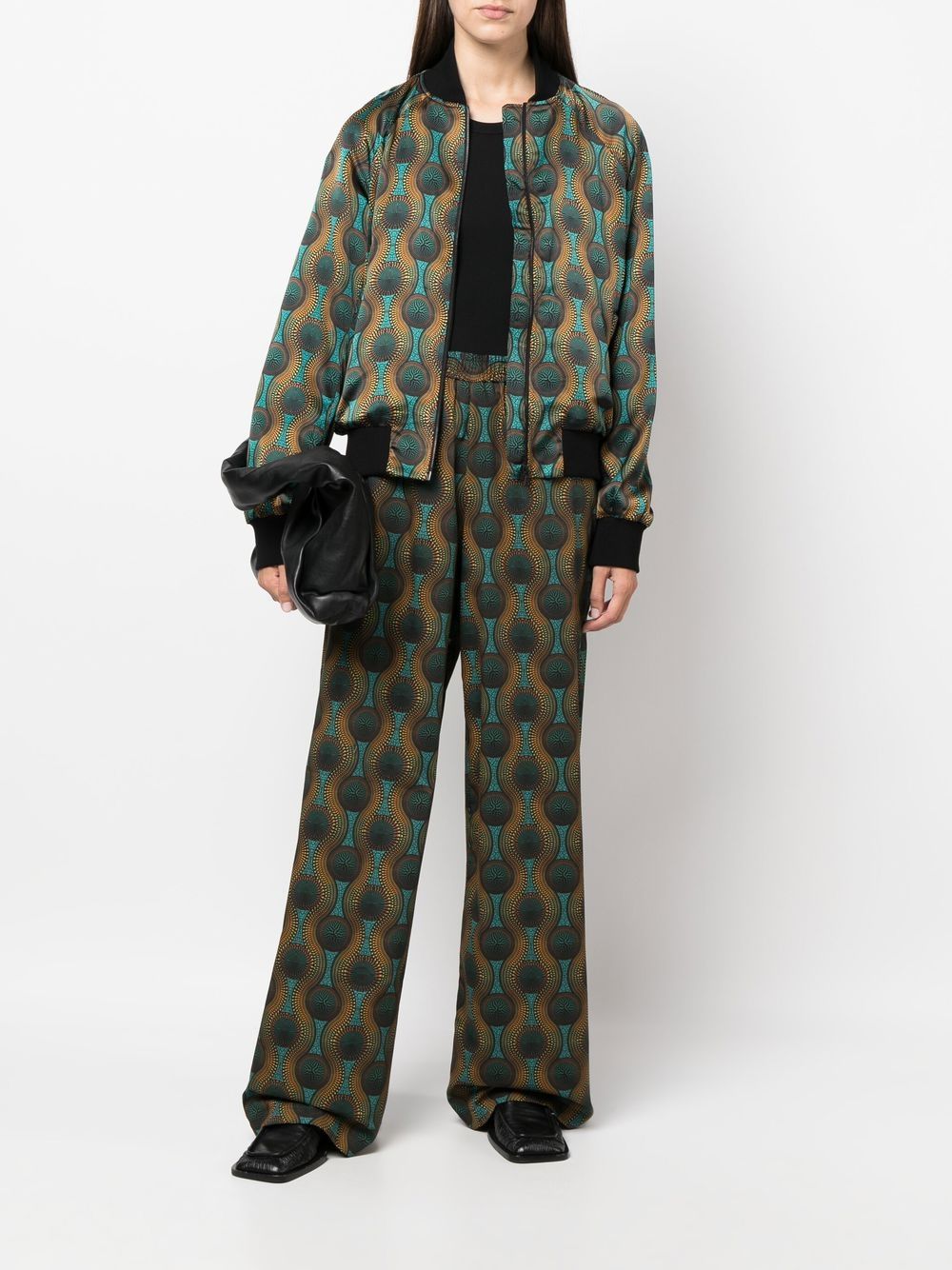 Ozwald Boateng Elastic waist printed cotton trousers