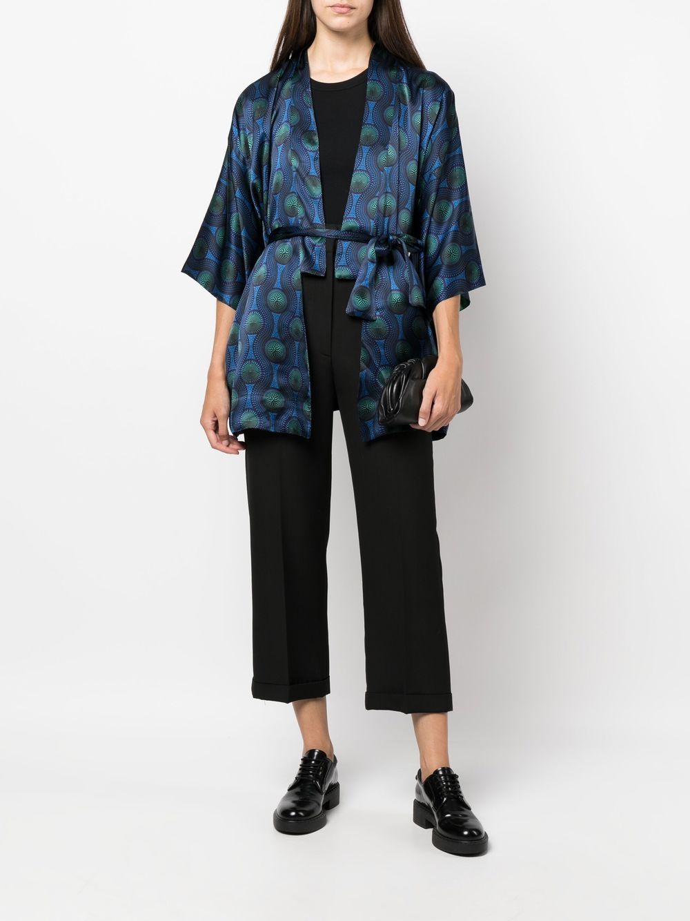 Ozwald Boateng Printed silk short kimono
