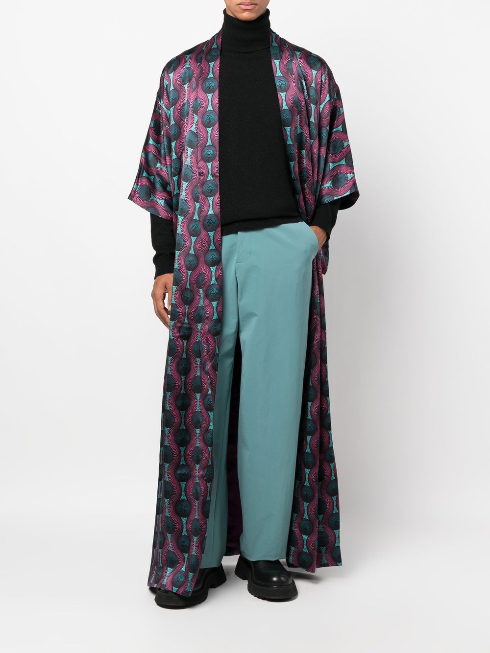Ozwald Boateng Printed silk kimono dress
