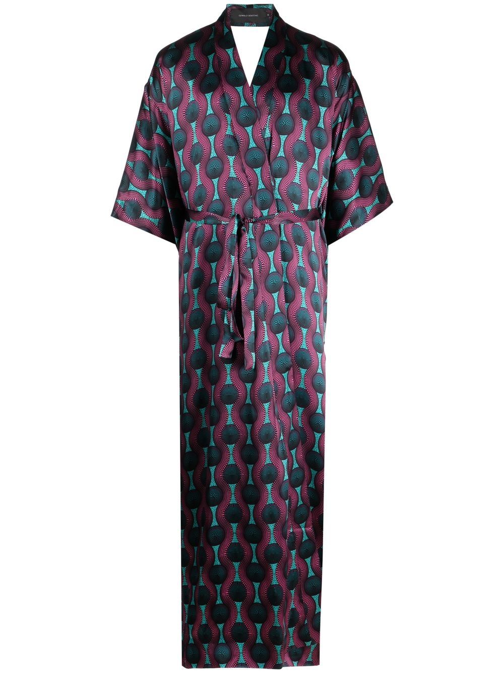 Ozwald Boateng Printed silk kimono dress