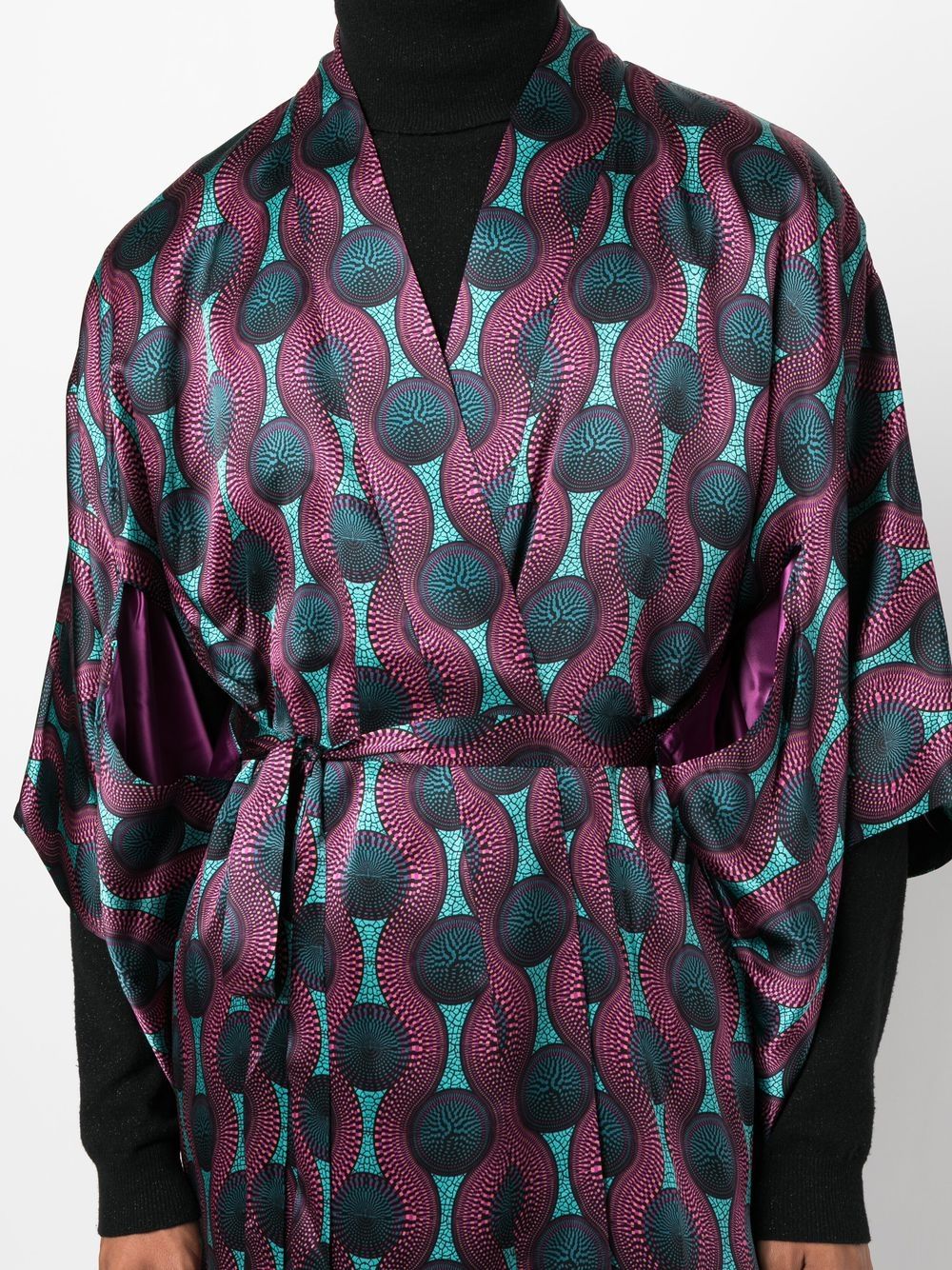 Ozwald Boateng Printed silk kimono dress