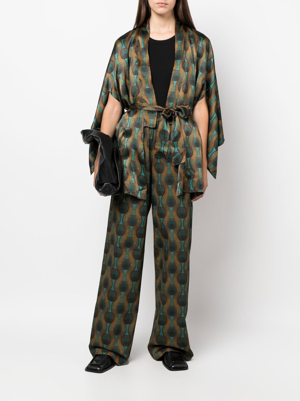 Ozwald Boateng Printed silk short kimono