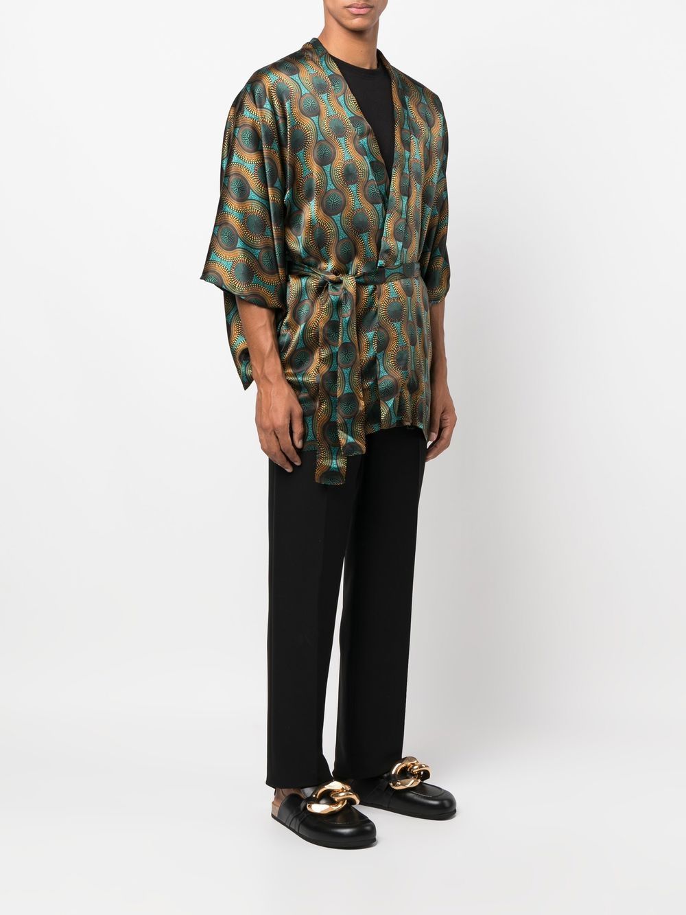Ozwald Boateng Printed silk short kimono