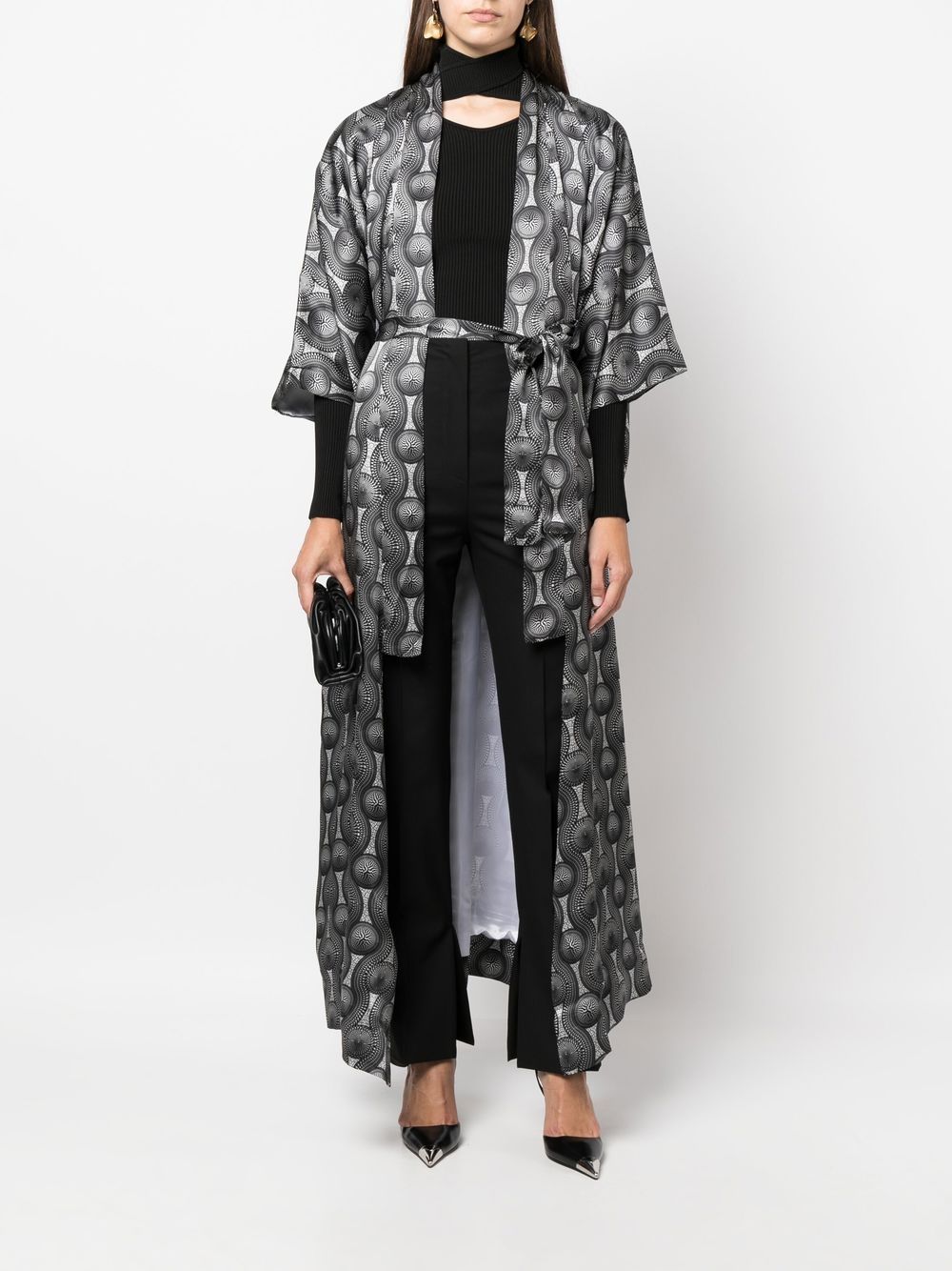 Ozwald Boateng Printed silk long kimono