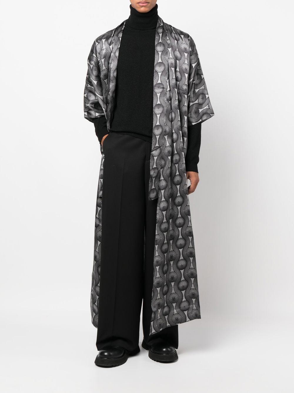 Ozwald Boateng Printed silk long kimono