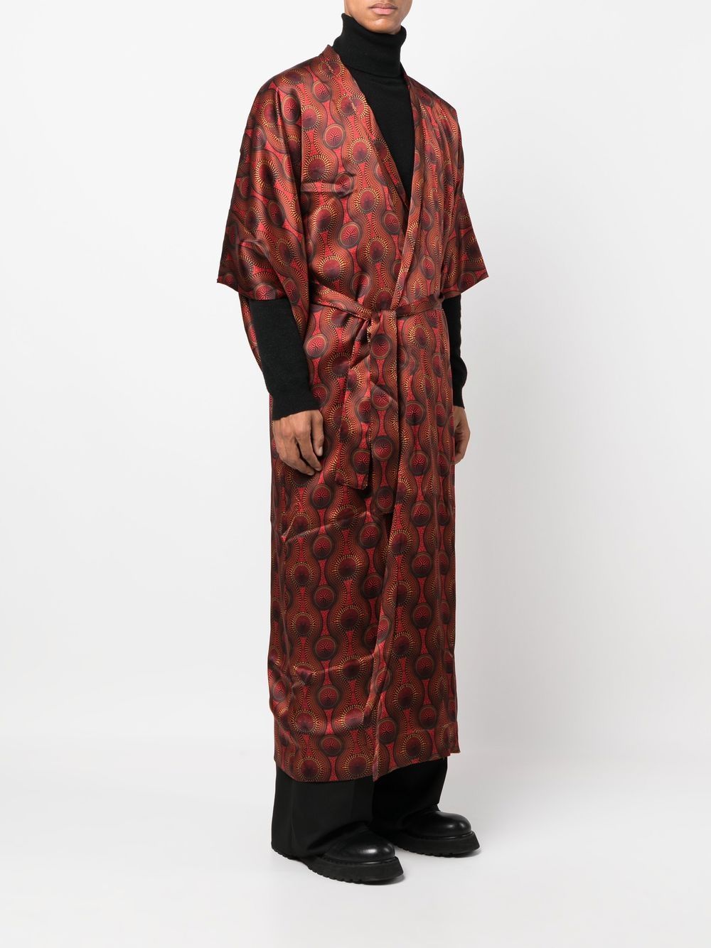 Ozwald Boateng Printed silk long kimono