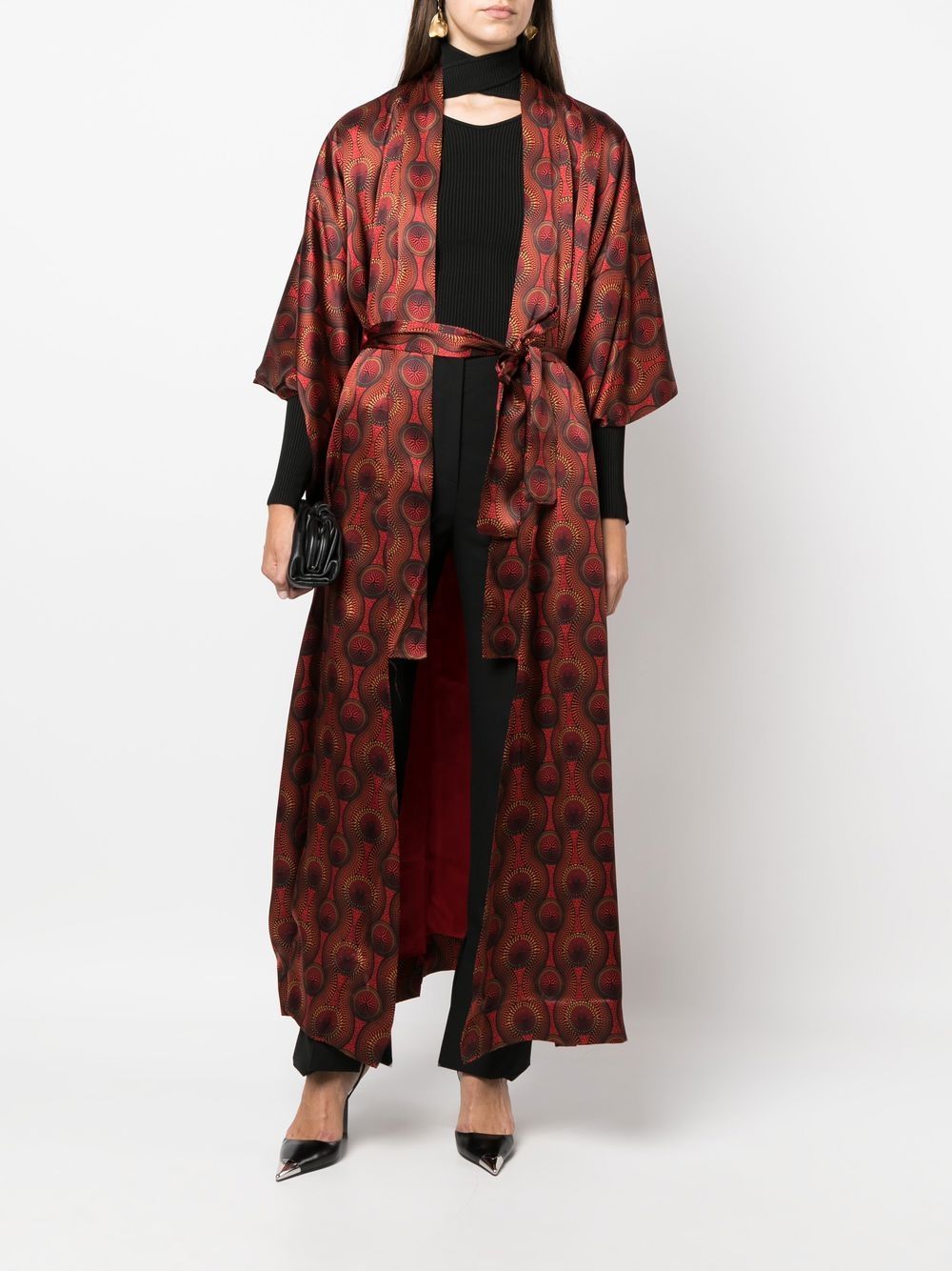 Ozwald Boateng Printed silk long kimono
