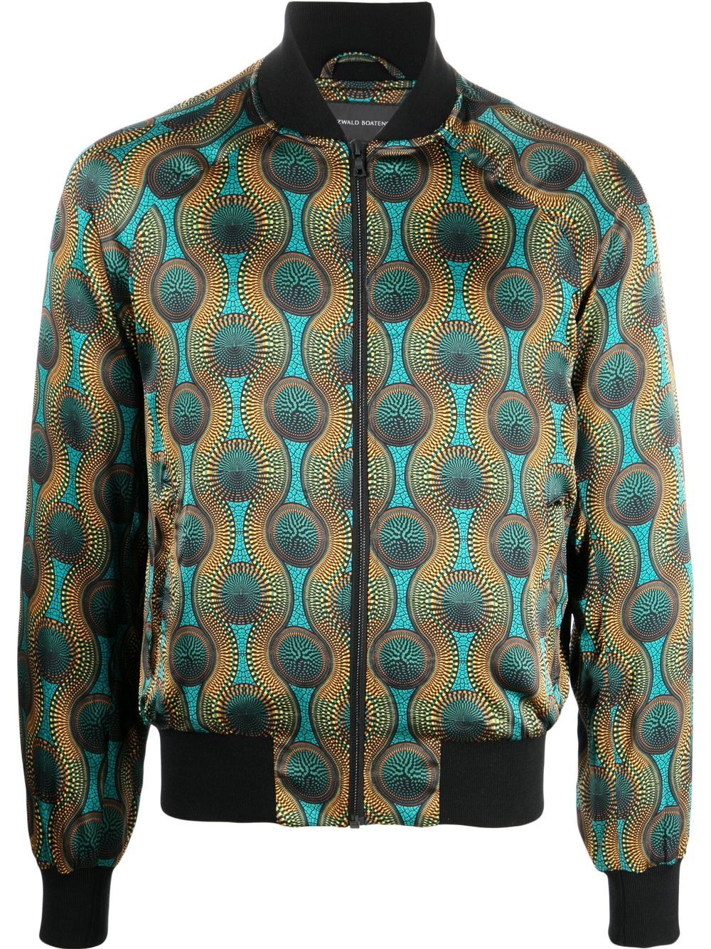Ozwald Boateng Printed silk bomber jacket
