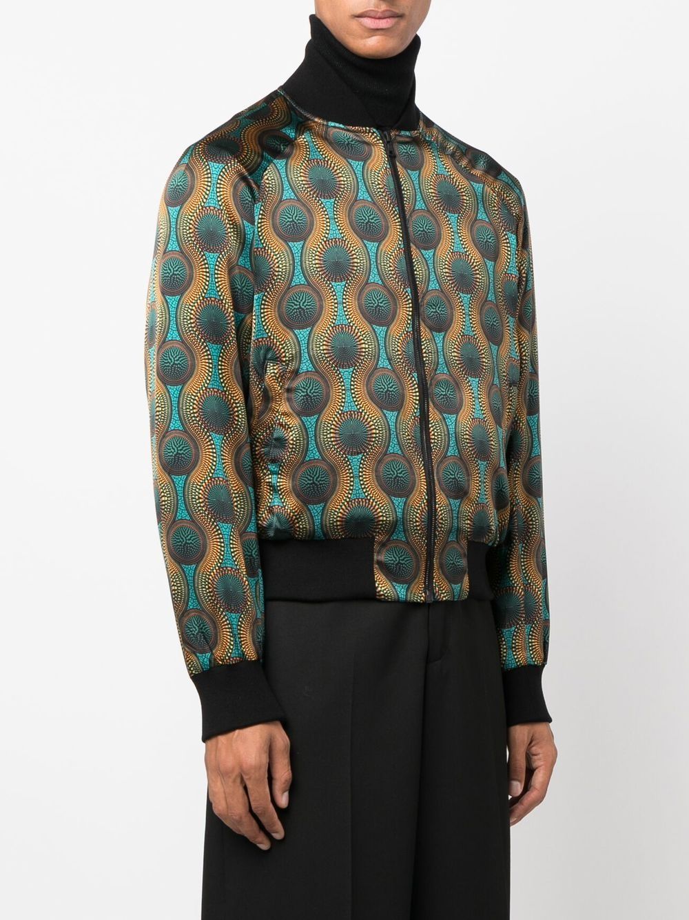Ozwald Boateng Printed silk bomber jacket