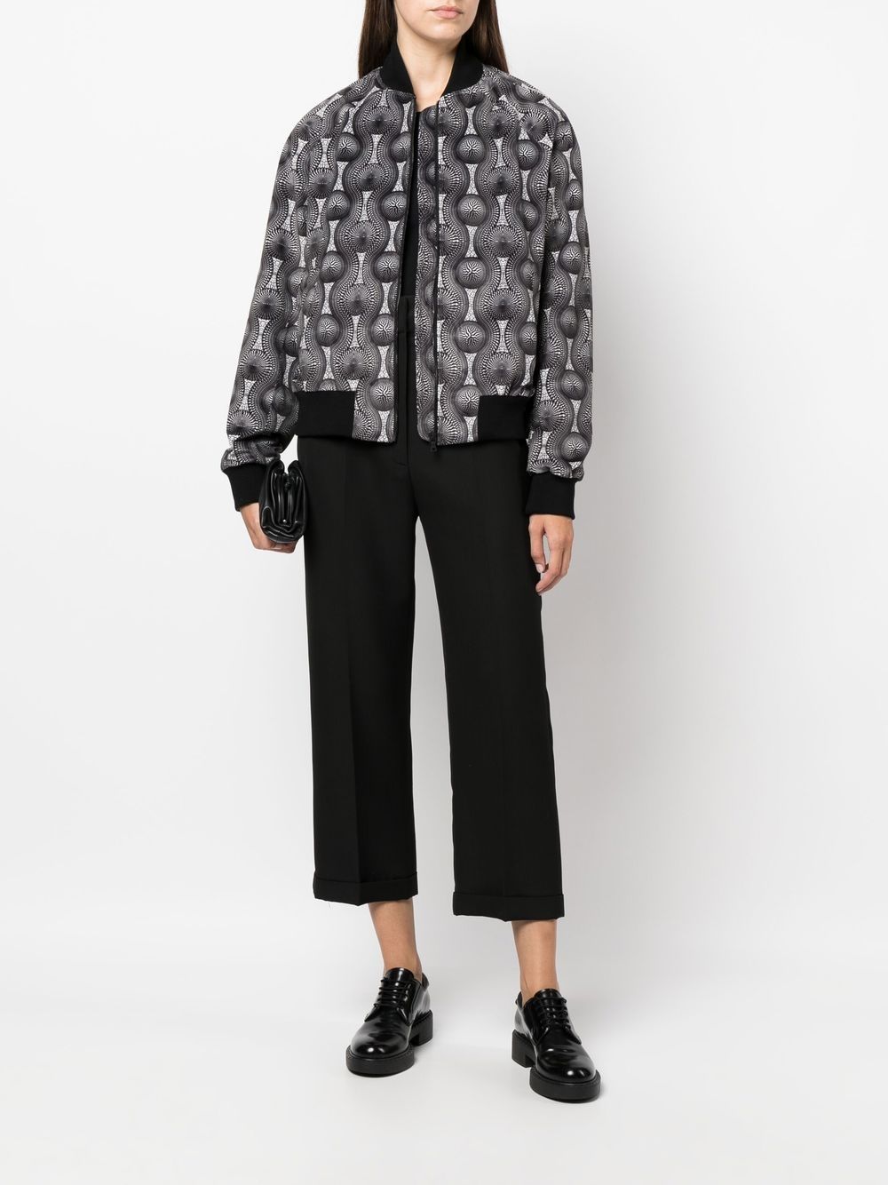 Ozwald Boateng Printed velvet bomber jacket