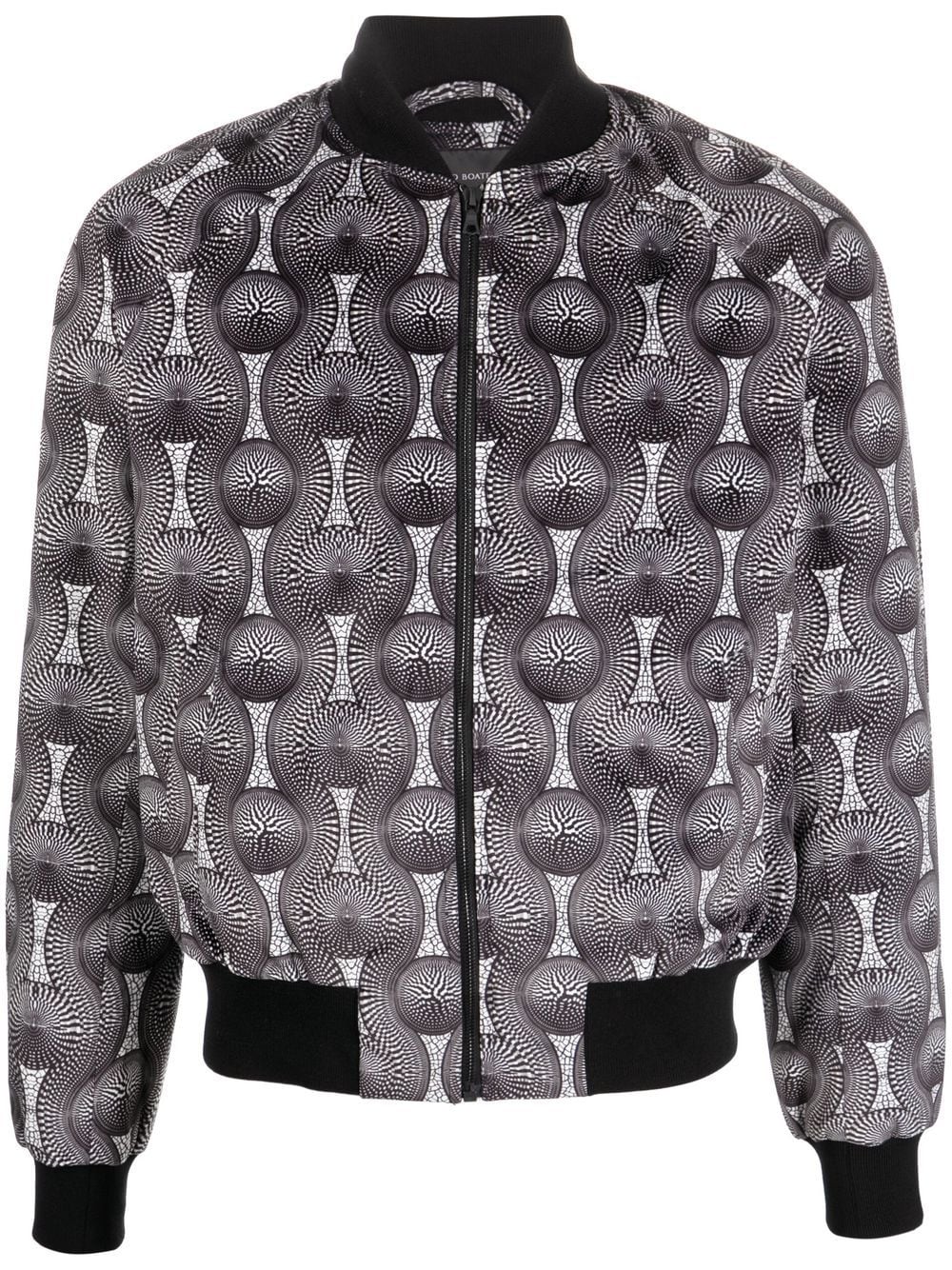 Ozwald Boateng Printed velvet bomber jacket
