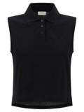 Saint Laurent Cassandre Embroidered Polo Shirt