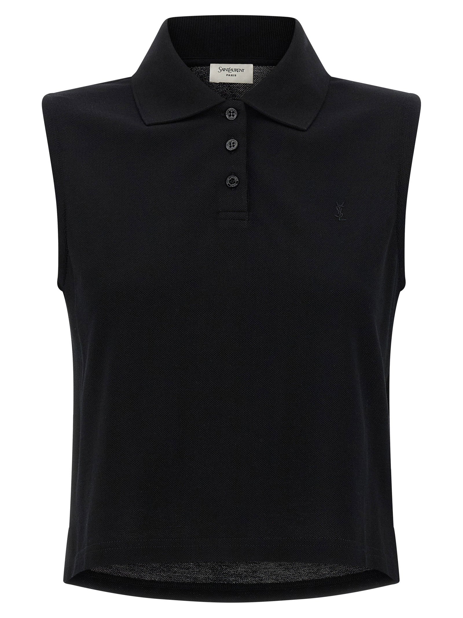 Saint Laurent Cassandre Embroidered Polo Shirt