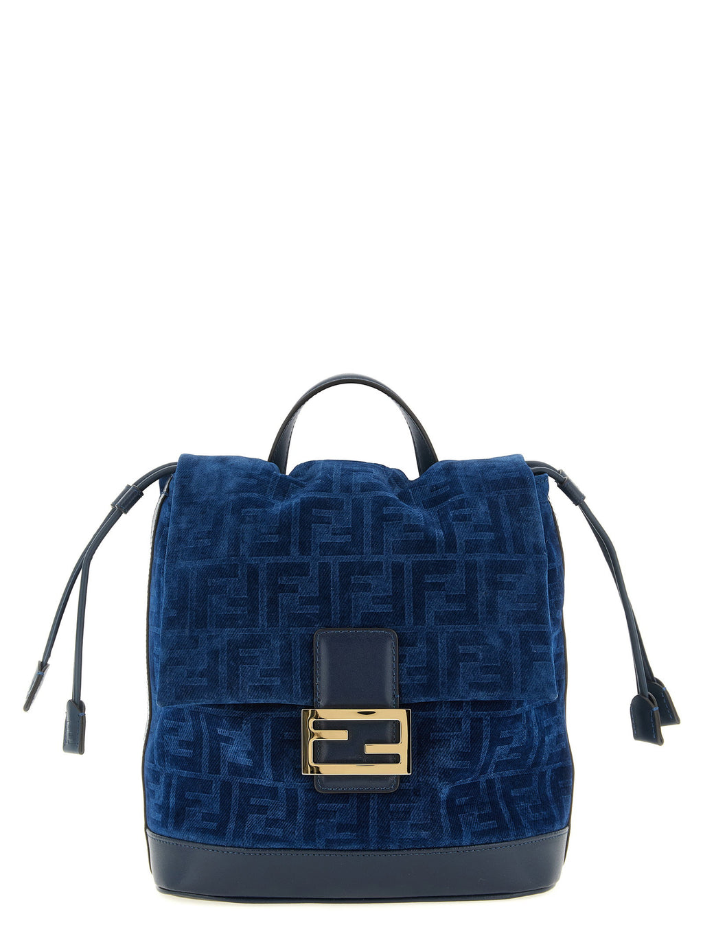 Fendi Ff Flocked Denim Backpack