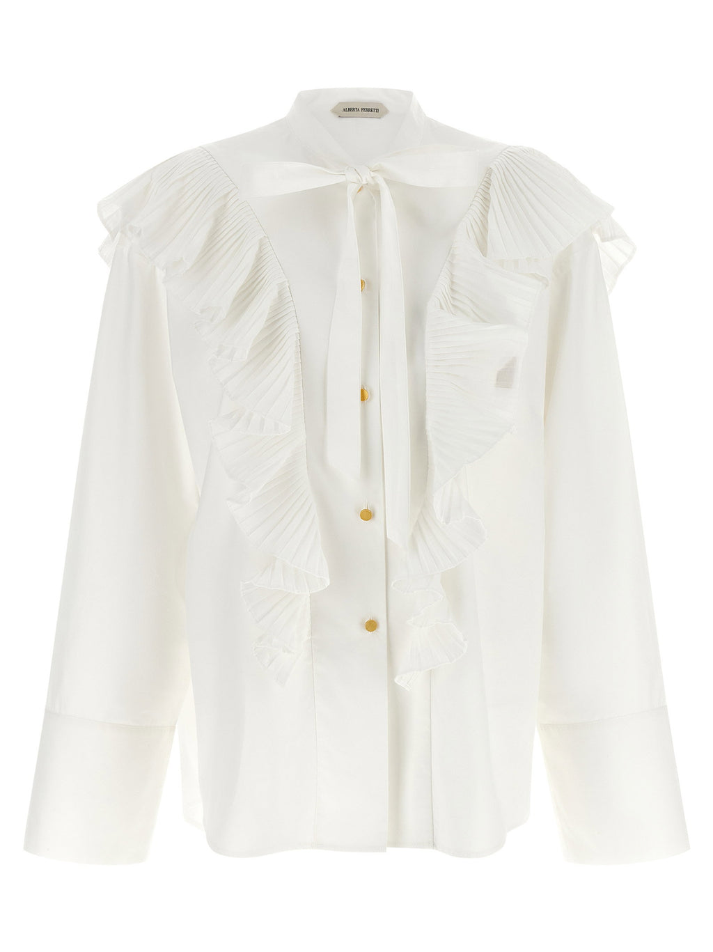 Alberta Ferretti Pleated Ruffle Shirt