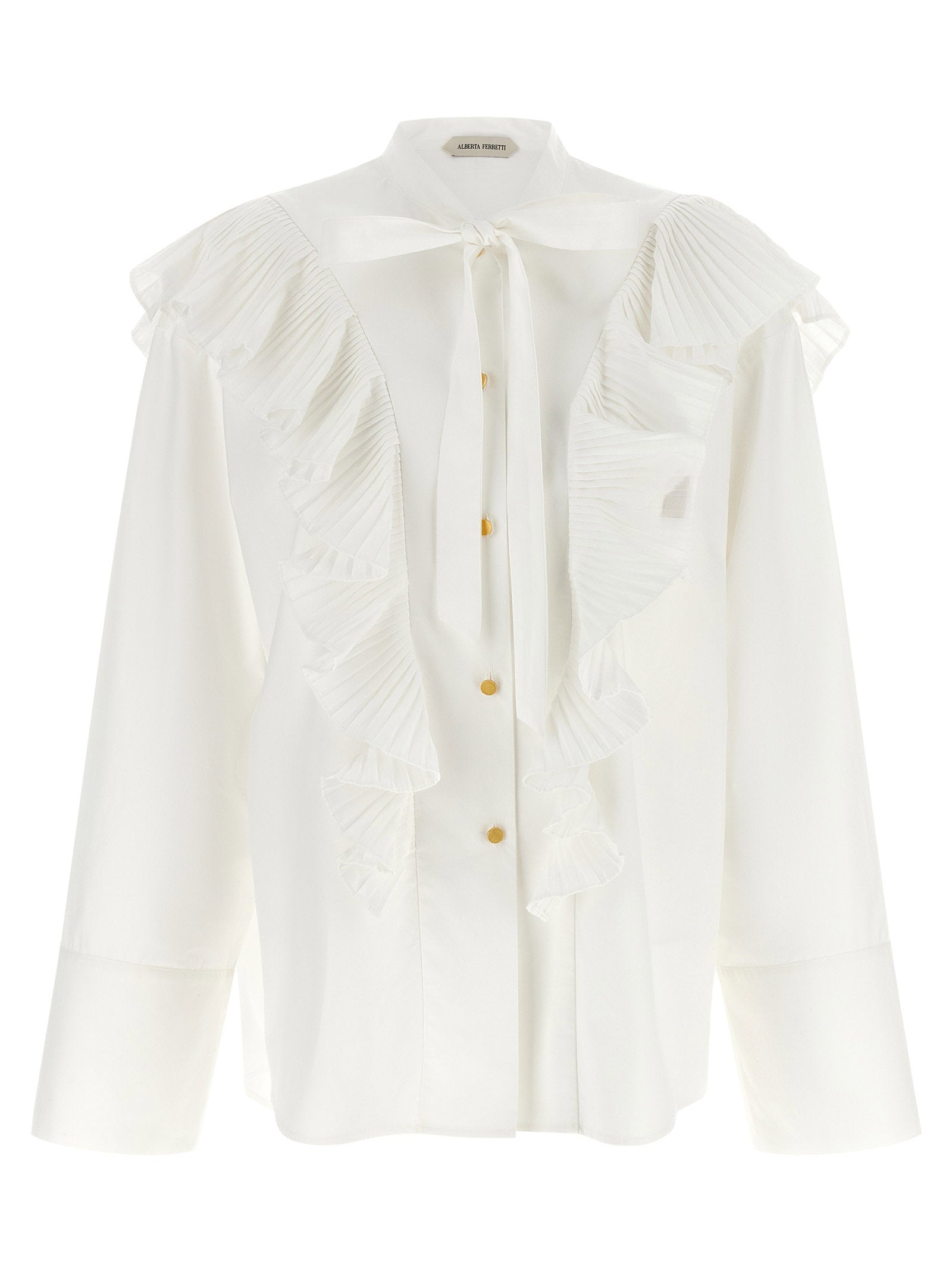 Alberta Ferretti Pleated Ruffle Shirt