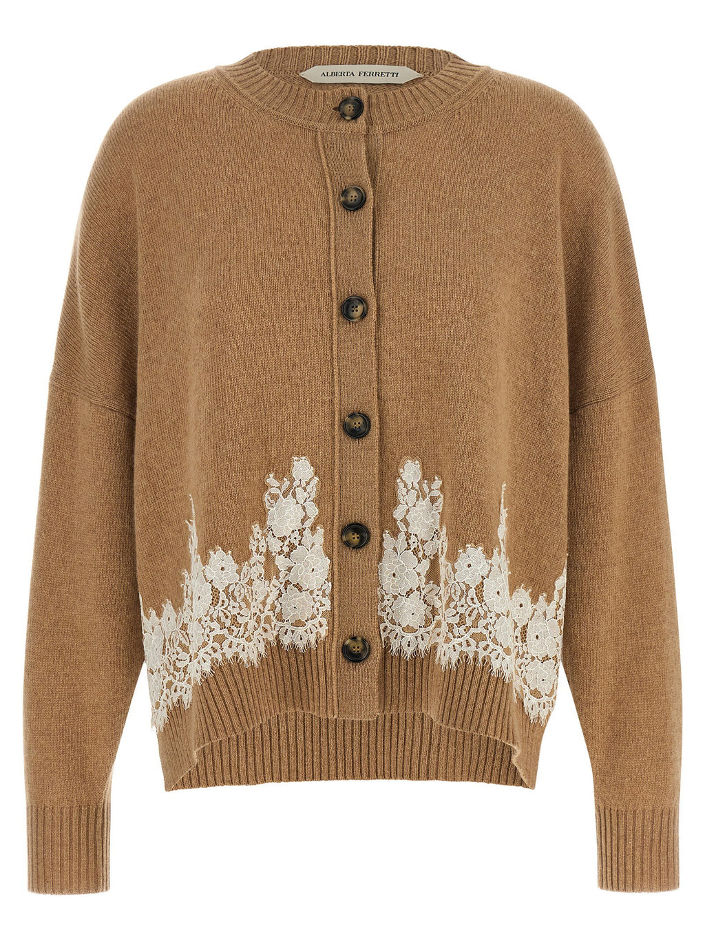 Alberta Ferretti Lace Insert Cardigan