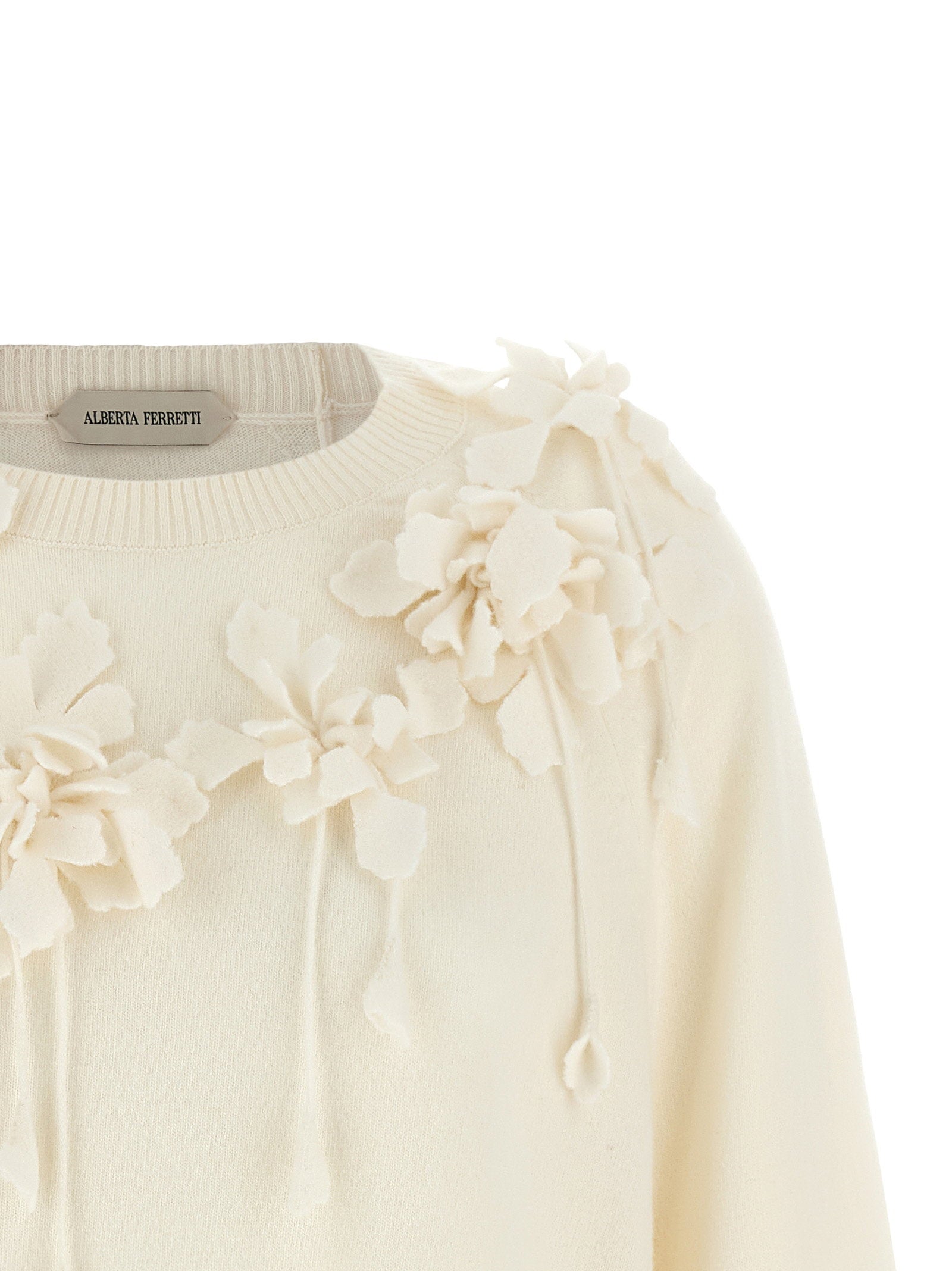 Alberta Ferretti Embroidered Flower Sweater