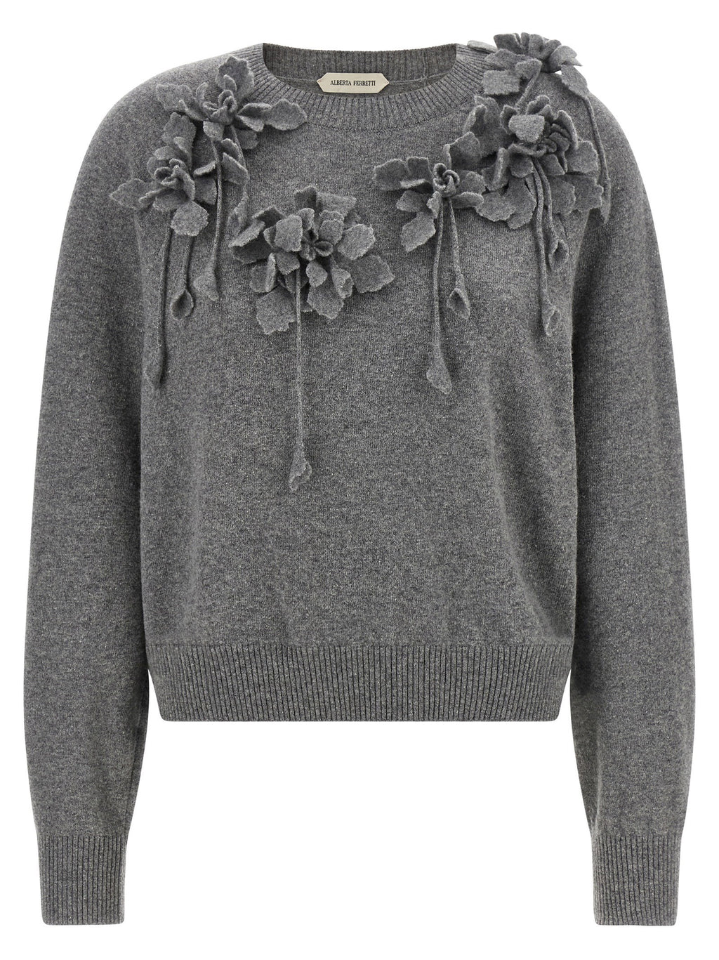 Alberta Ferretti Embroidered Flower Sweater