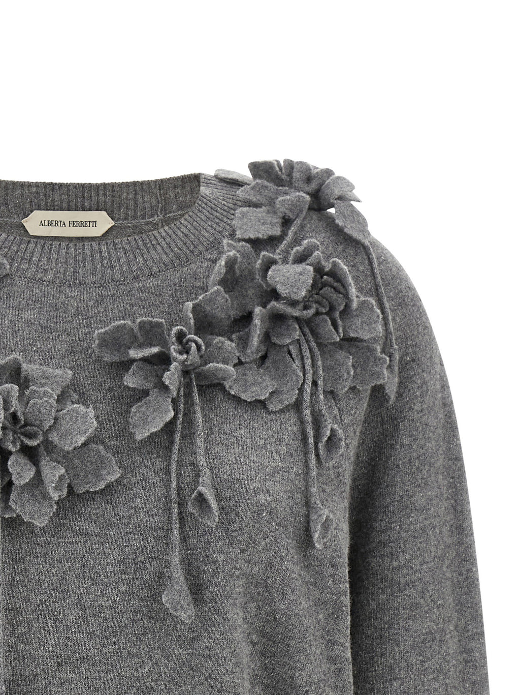 Alberta Ferretti Embroidered Flower Sweater