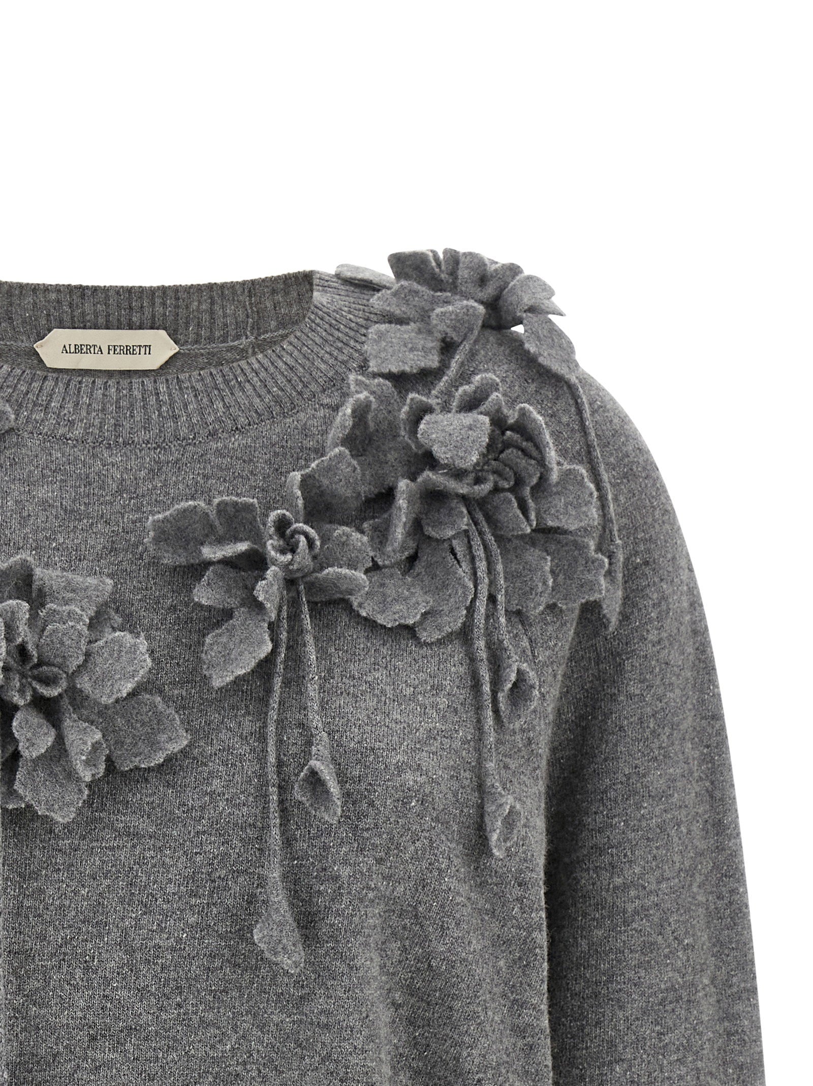 Alberta Ferretti Embroidered Flower Sweater