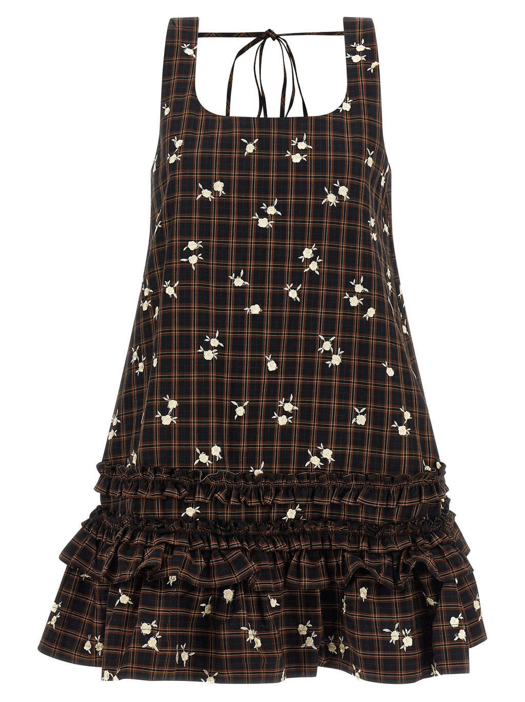 Ganni Check Flower Dress