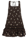 Ganni Check Flower Dress