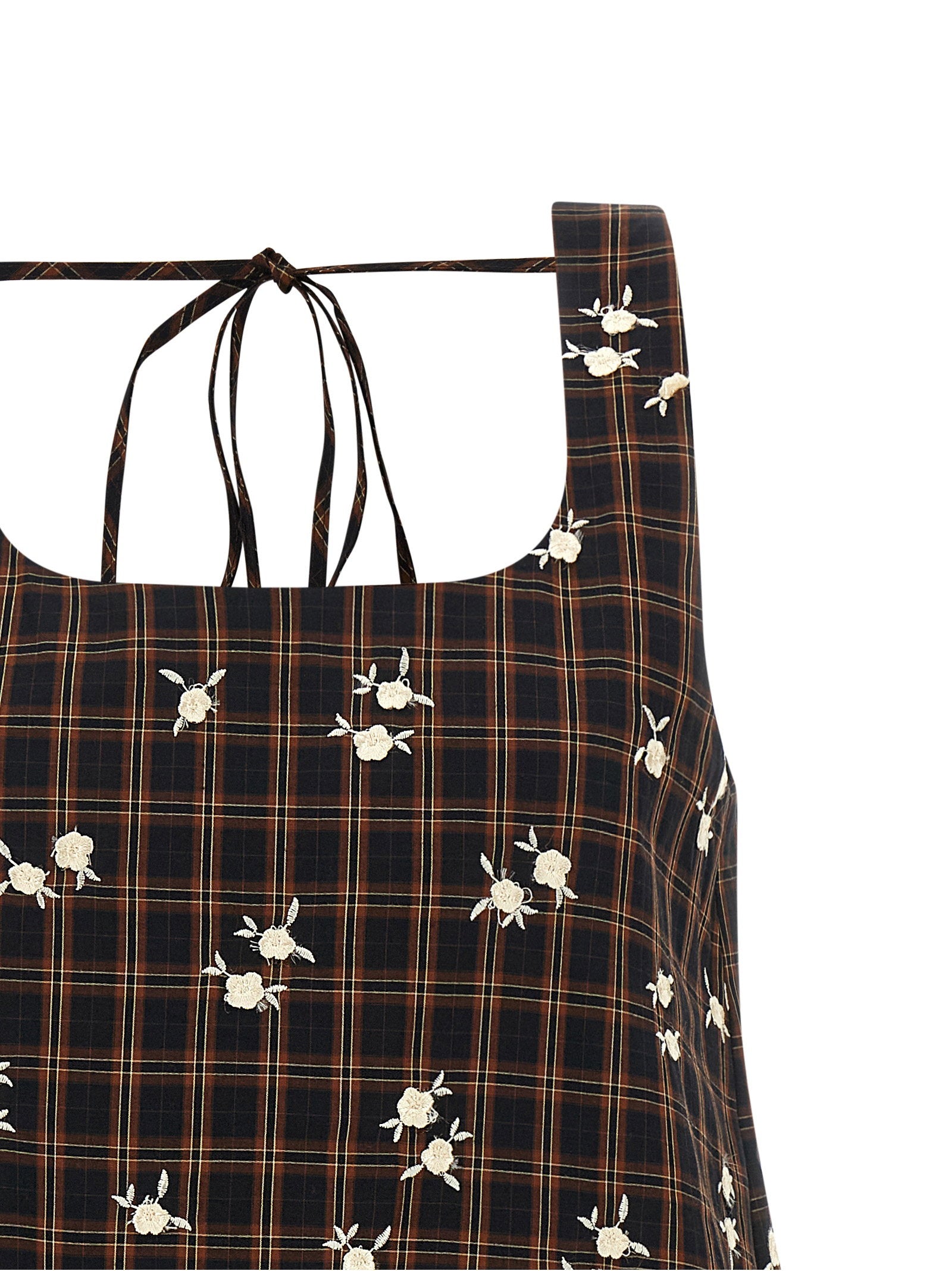 Ganni Check Flower Dress