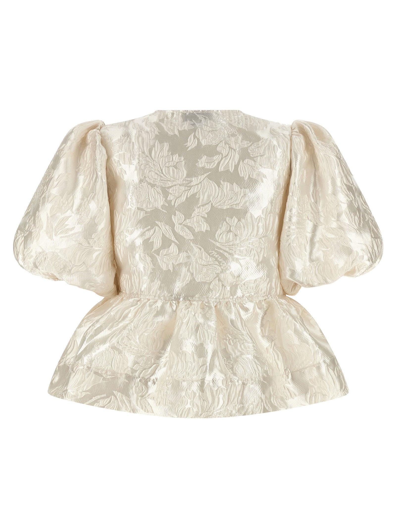 Ganni Satin Peplum Blouse
