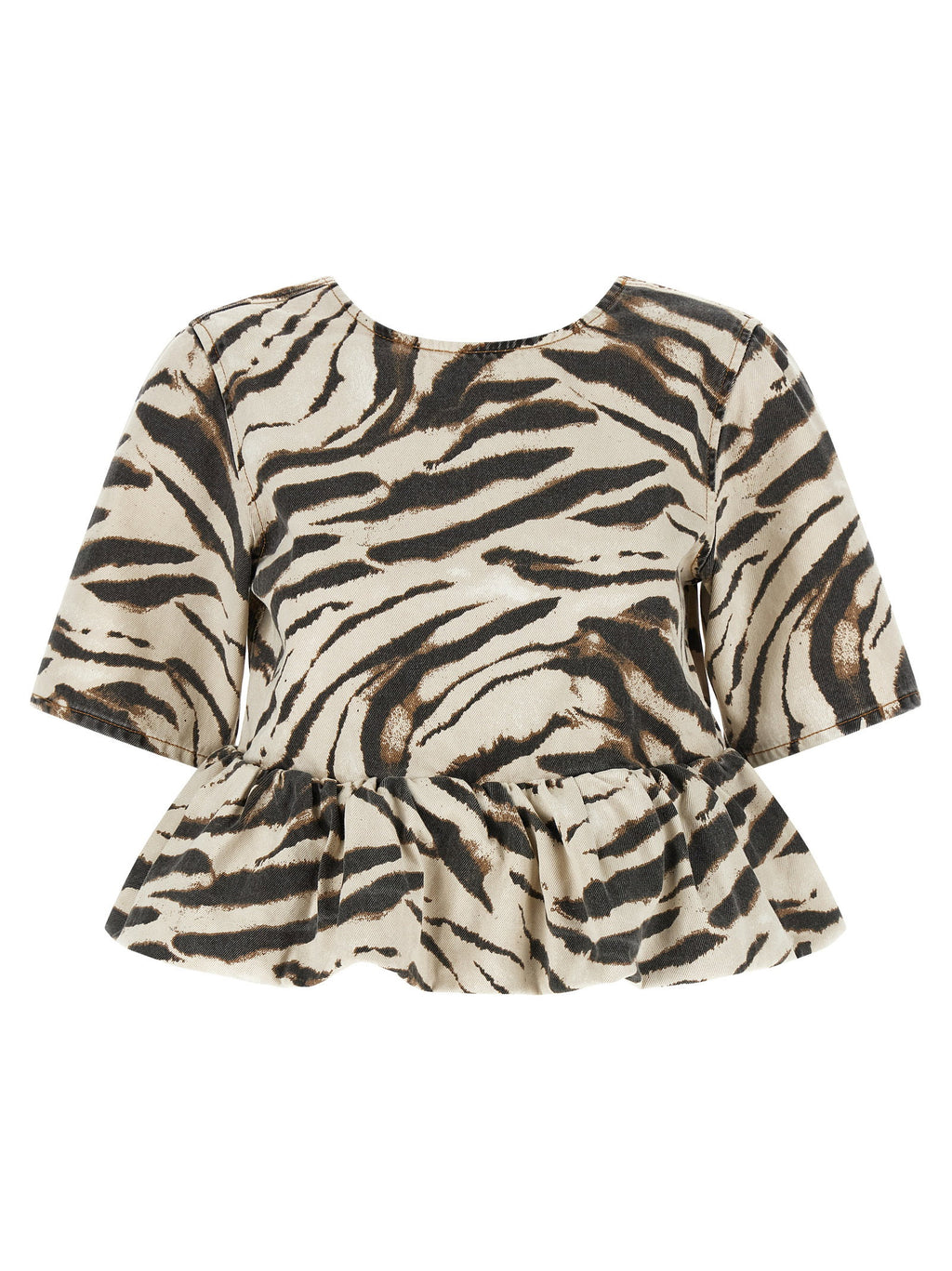 Ganni Zebra Denim Top
