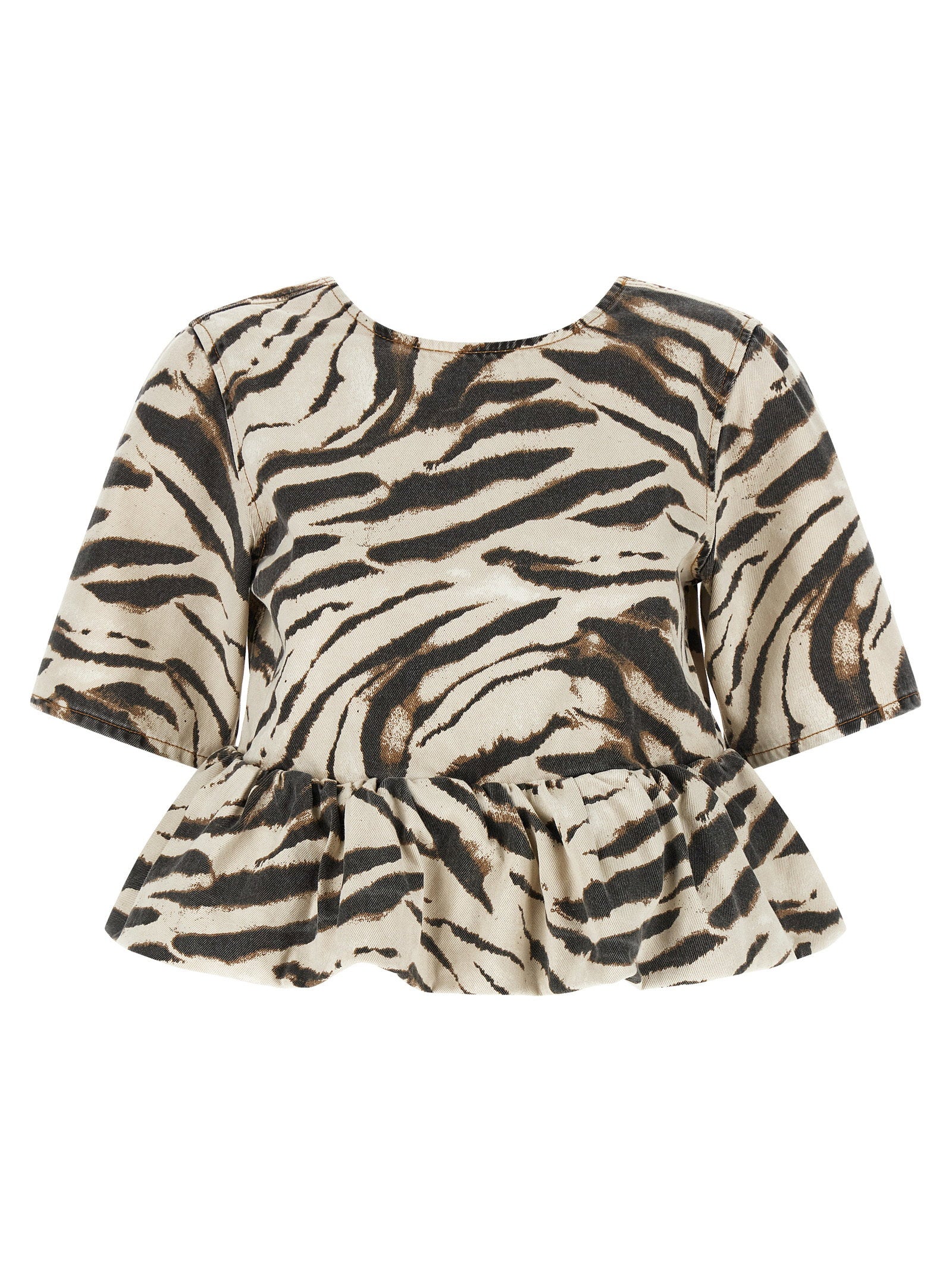 Ganni Zebra Denim Top