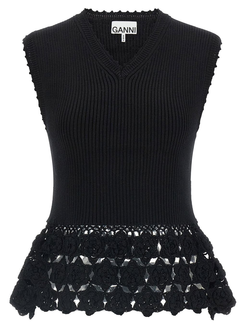 Ganni Cotton Crochet Vest
