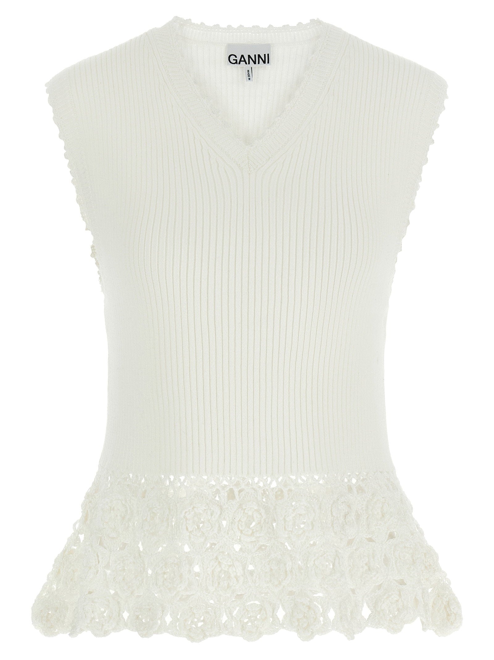 Ganni Cotton Crochet Vest