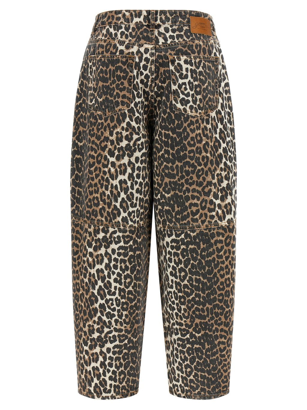 Ganni Leopard Printed Stary Jeans