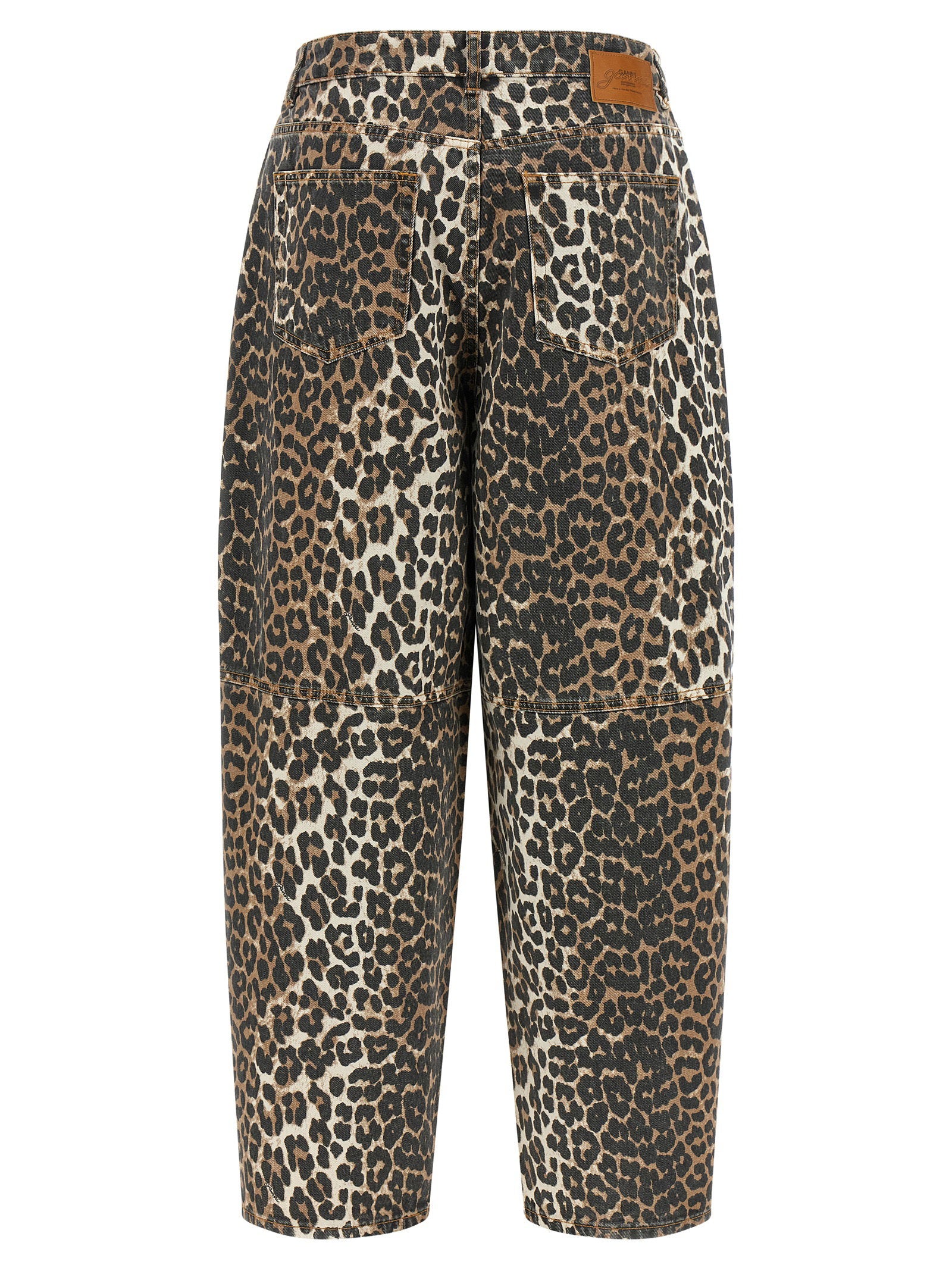 Ganni Leopard Printed Stary Jeans