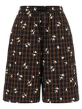 Ganni Check Flower Bermuda Shorts