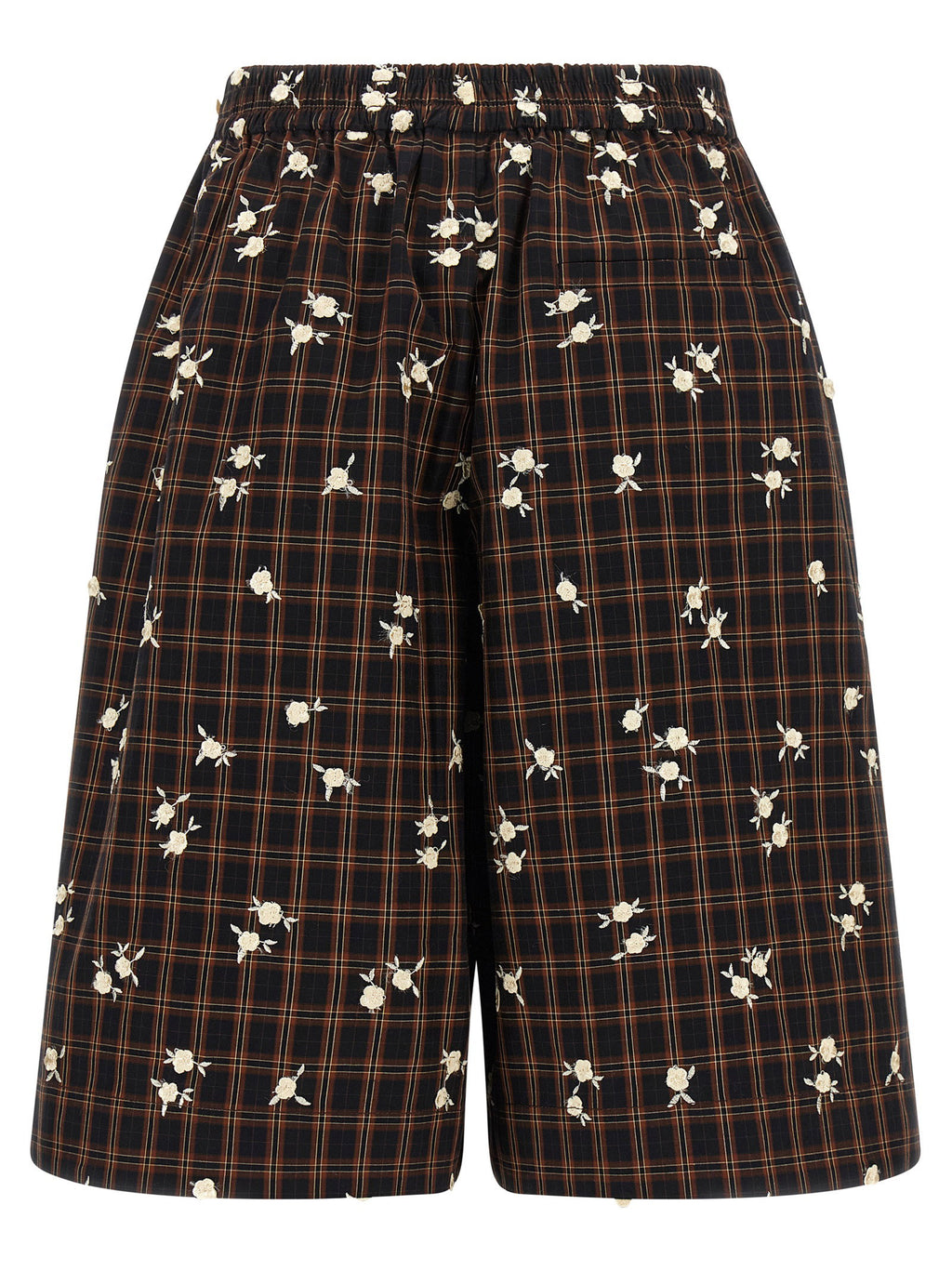 Ganni Check Flower Bermuda Shorts