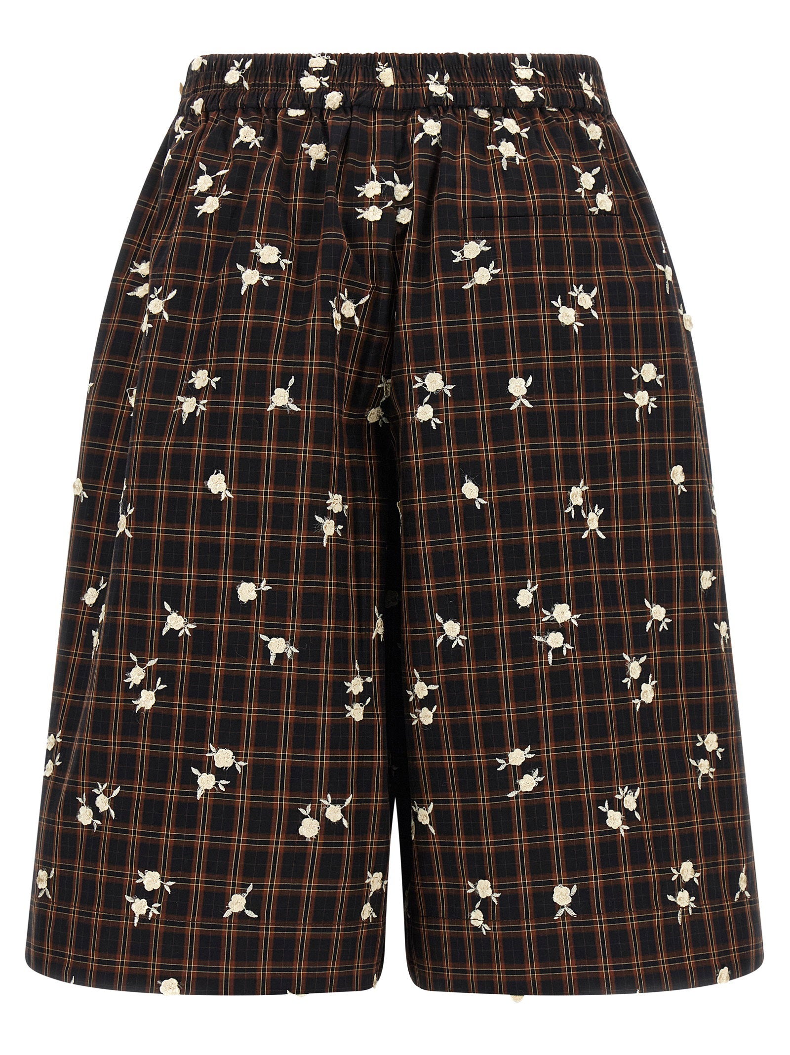 Ganni Check Flower Bermuda Shorts