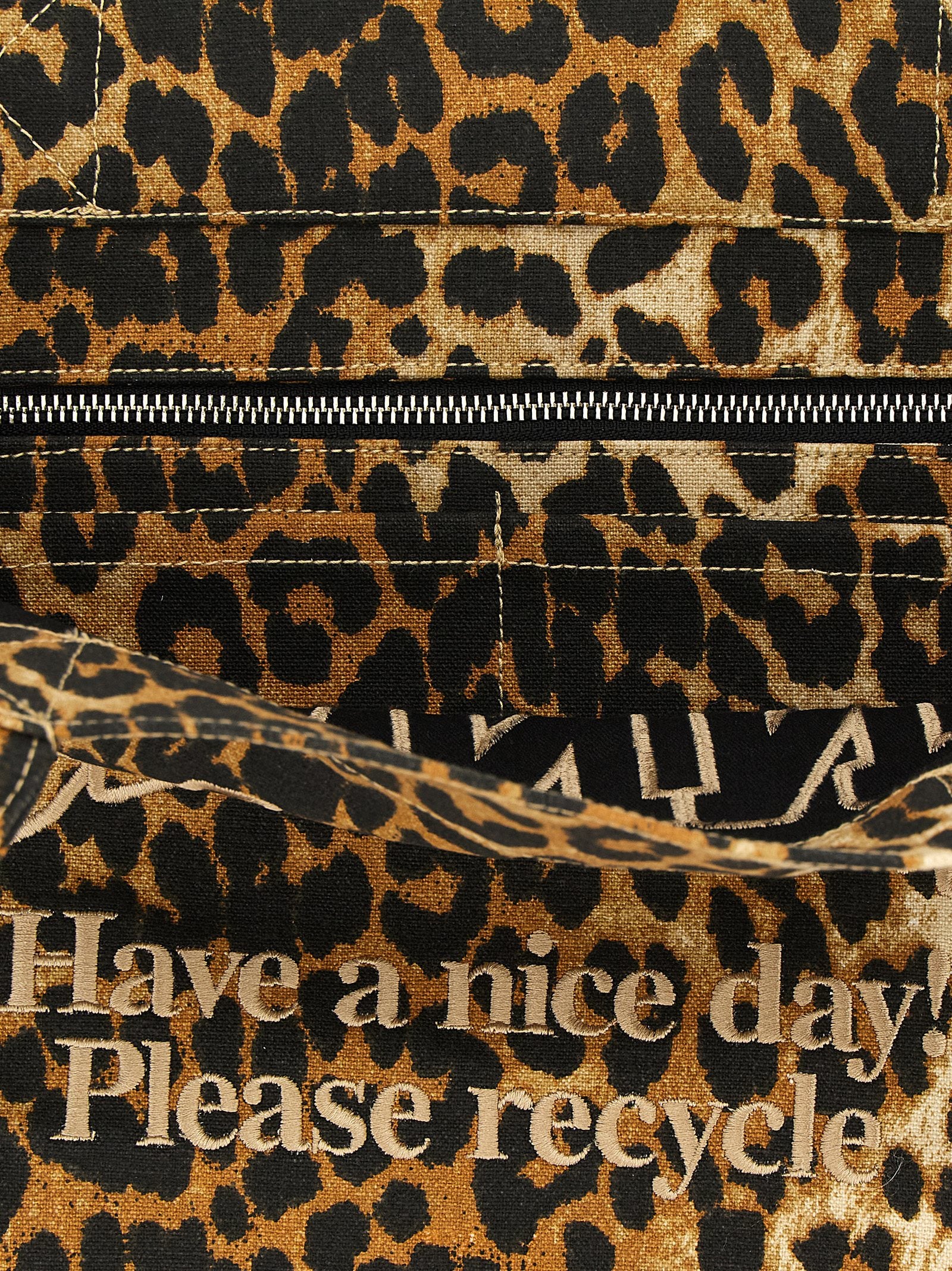 Ganni Leopard Large Shopping Bag