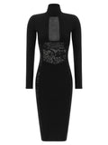 Elisabetta Franchi Knitted And Lace Dress