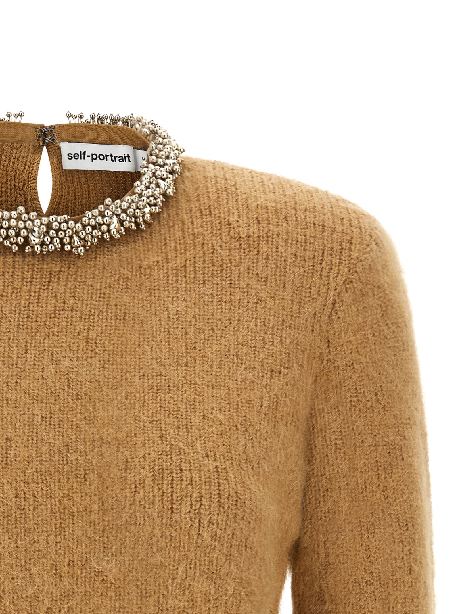 Self-Portrait Sweater With Jewel Embroidery