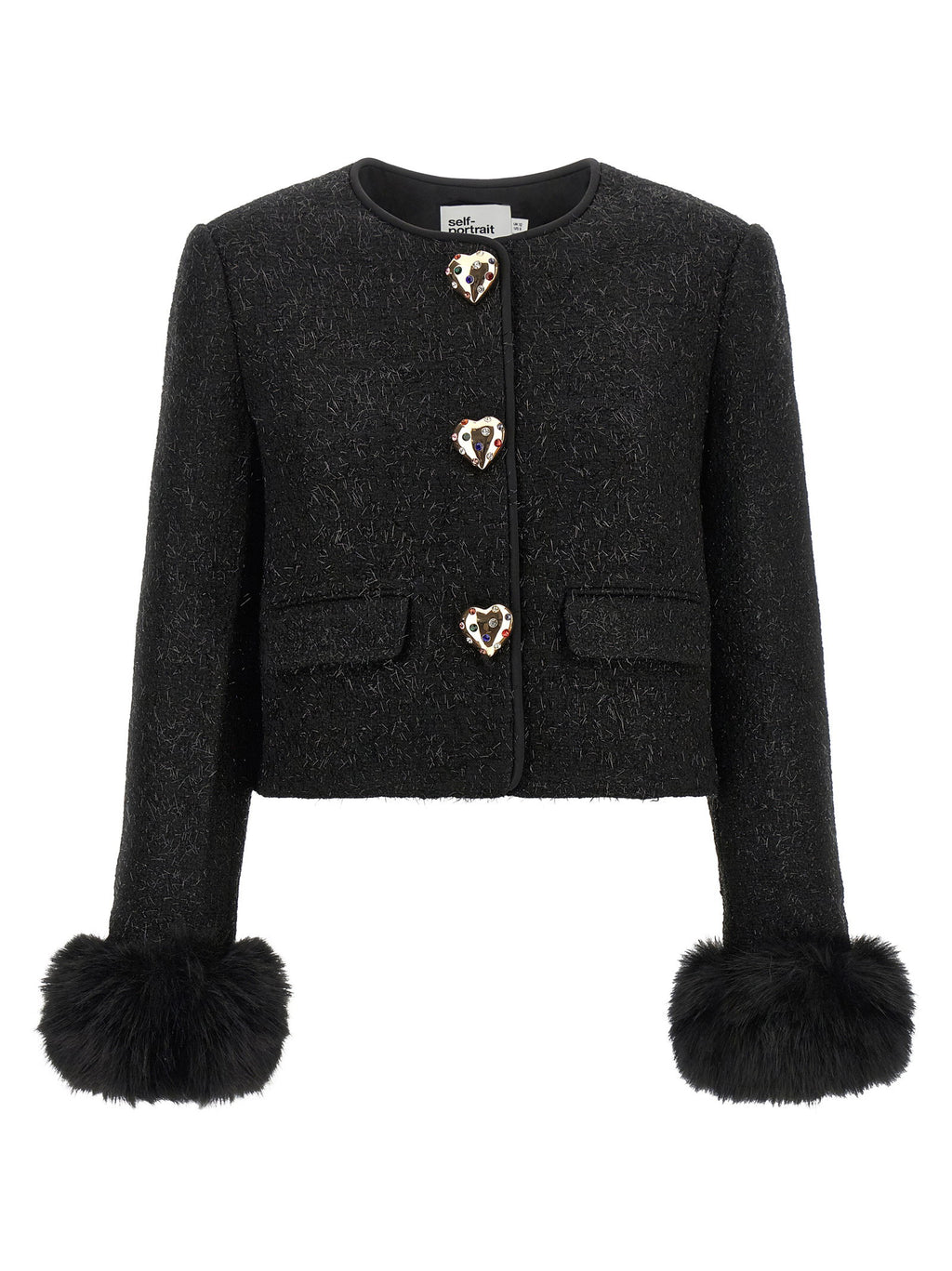 Self-Portrait Bouclé Fur Jacket