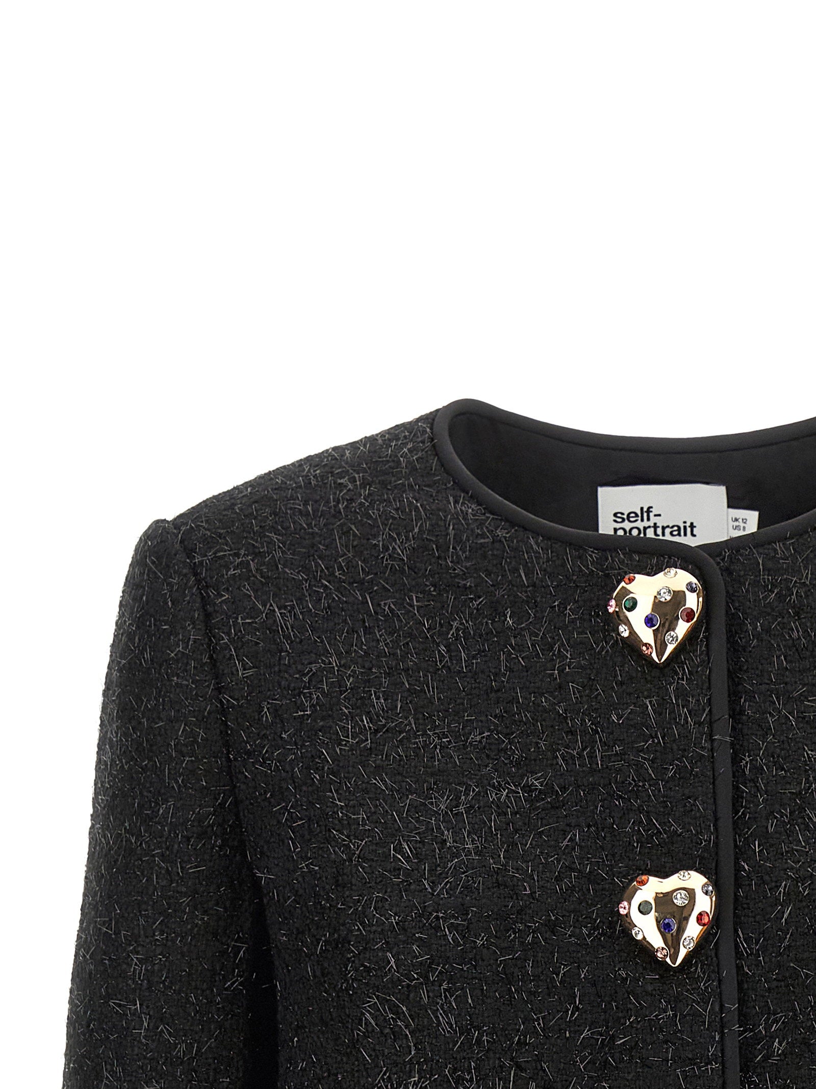 Self-Portrait Bouclé Fur Jacket