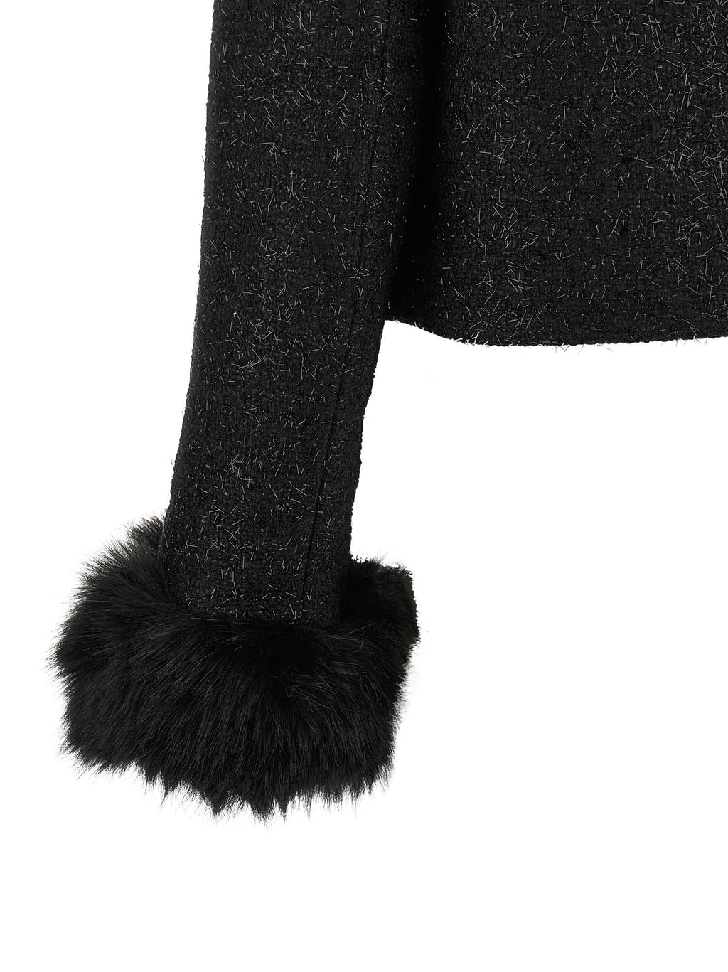 Self-Portrait Bouclé Fur Jacket